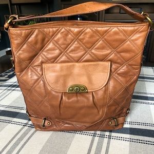 Fossil quilted leather tote